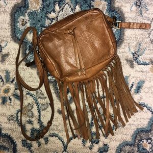 Lucky Brand leather fringe cross-body